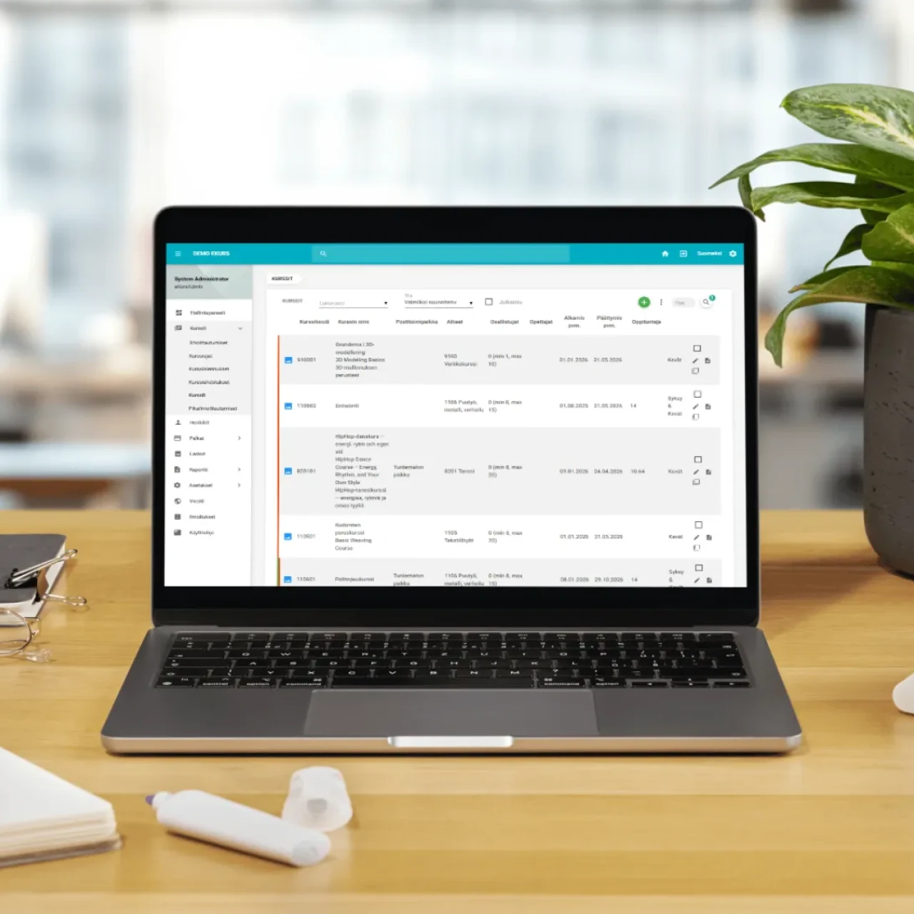 ekurs dashboard